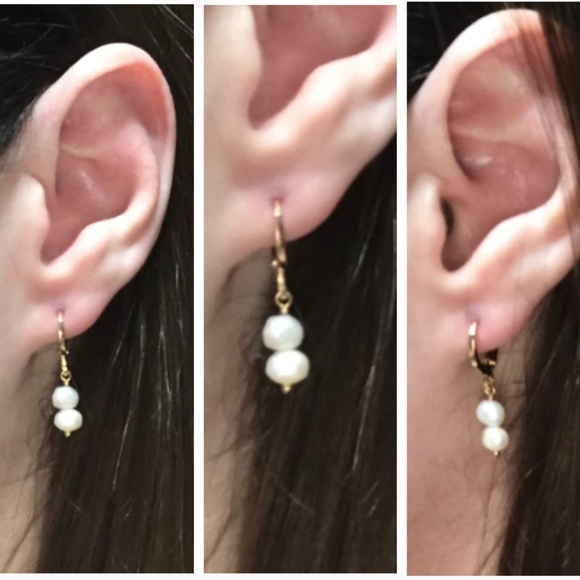 Lucrezia Borgia Double Natural Pearl Gold Renaissance Earrings Handmade Replicas - Picture 3 of 14